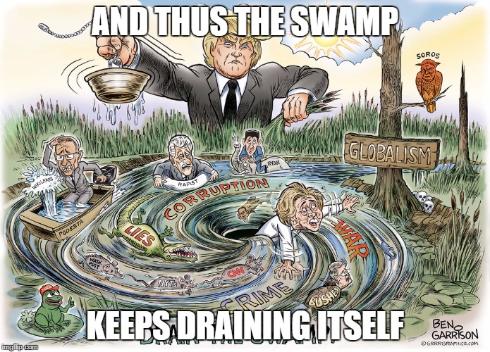 Self draining swamp | AND THUS THE SWAMP; KEEPS DRAINING ITSELF | image tagged in dts | made w/ Imgflip meme maker