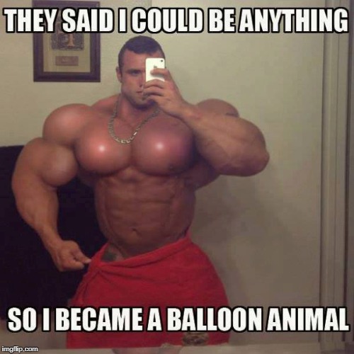 Classic Meme; Balloon Animal Dream | image tagged in memes,funny,workout,gym,classic | made w/ Imgflip meme maker