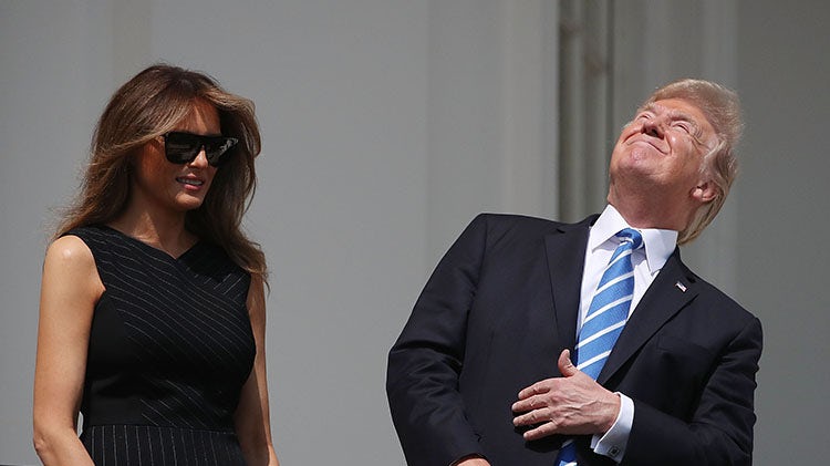 High Quality Trump not seeing eclipse Blank Meme Template