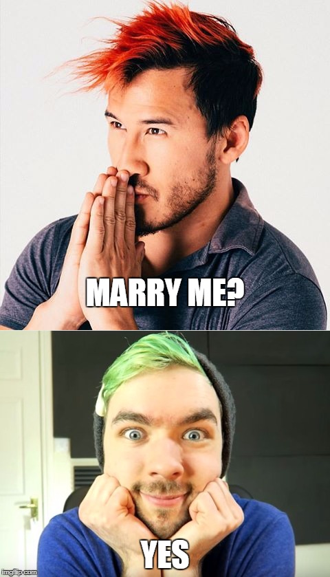 septiplier ship come true | MARRY ME? YES | image tagged in markiplier,jacksepticeye | made w/ Imgflip meme maker