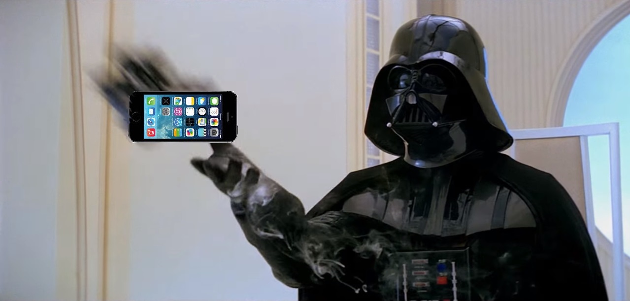 Vader Force Pulling Cell Phone Cellular Blank Meme Template