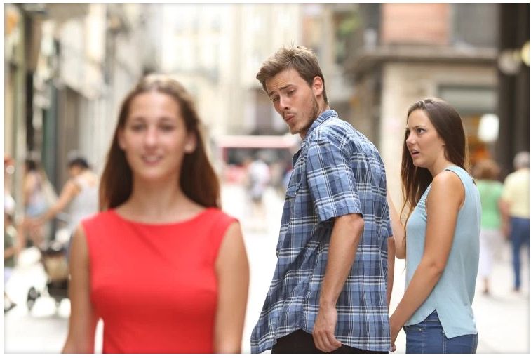 Distracted Blank Meme Template