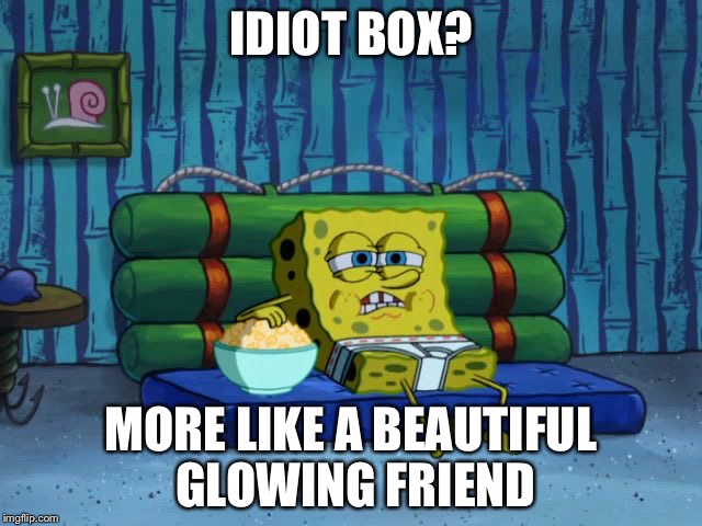 IDIOT BOX? MORE LIKE A BEAUTIFUL GLOWING FRIEND | made w/ Imgflip meme maker