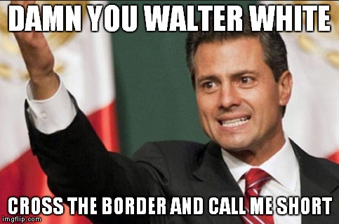 DAMN YOU WALTER WHITE CROSS THE BORDER AND CALL ME SHORT | made w/ Imgflip meme maker
