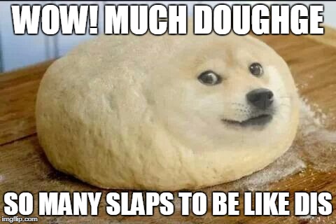 dough doge | WOW! MUCH DOUGHGE; SO MANY SLAPS TO BE LIKE DIS | image tagged in dough doge | made w/ Imgflip meme maker