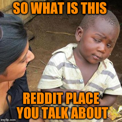 Third World Skeptical Kid Meme | SO WHAT IS THIS REDDIT PLACE YOU TALK ABOUT | image tagged in memes,third world skeptical kid | made w/ Imgflip meme maker