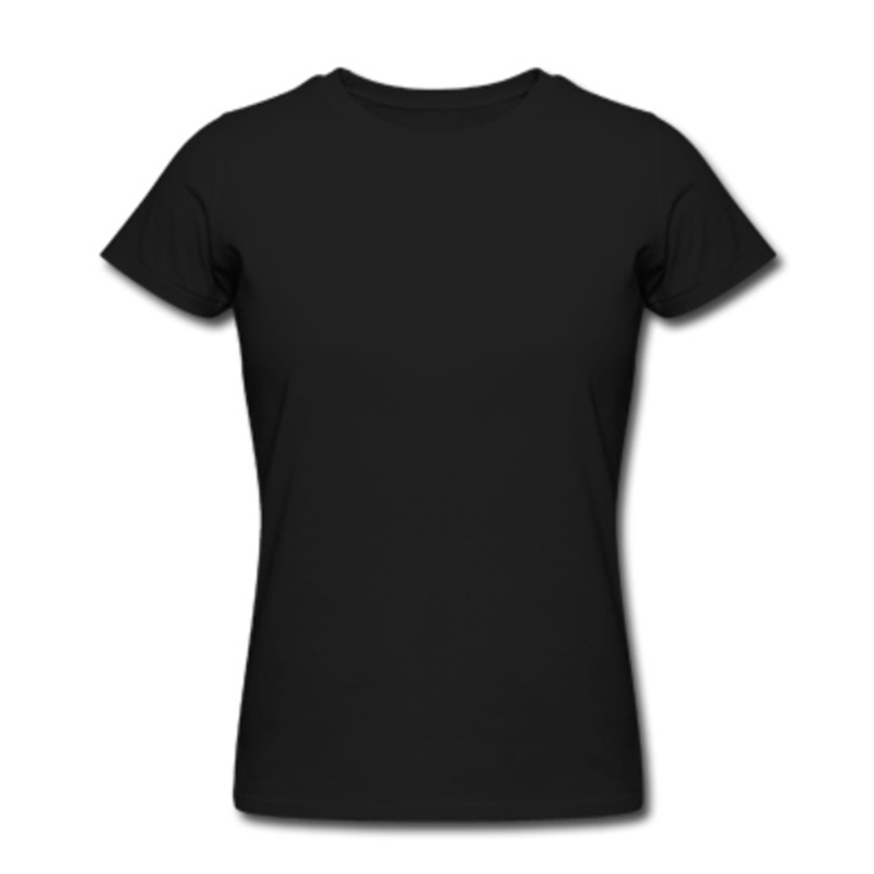 High Quality Female Women Blank T-Shirt Black Blank Meme Template
