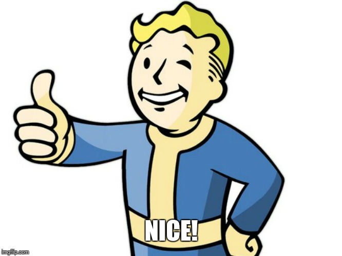 Fallout Boy! | NICE! | image tagged in fallout boy | made w/ Imgflip meme maker