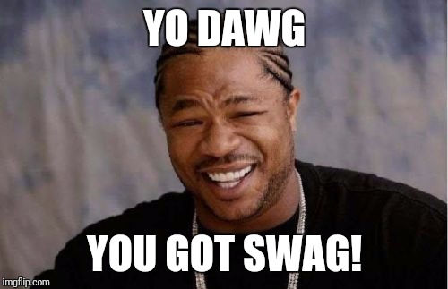 Yo Dawg Heard You Meme | YO DAWG YOU GOT SWAG! | image tagged in memes,yo dawg heard you | made w/ Imgflip meme maker