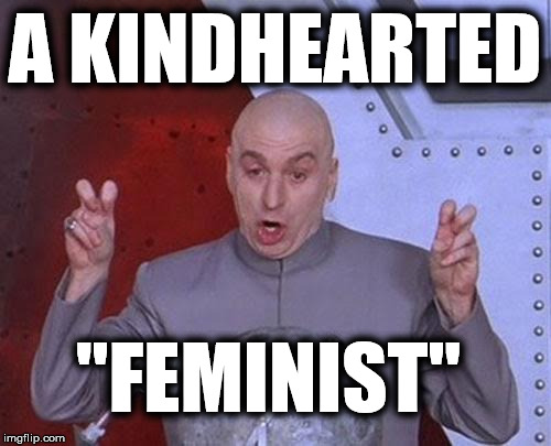 Dr Evil Laser Meme | A KINDHEARTED "FEMINIST" | image tagged in memes,dr evil laser | made w/ Imgflip meme maker