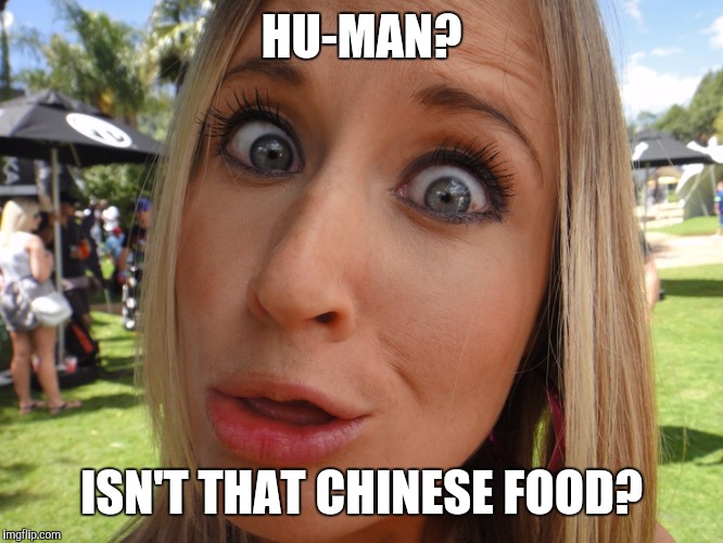 Memes | HU-MAN? ISN'T THAT CHINESE FOOD? | image tagged in memes | made w/ Imgflip meme maker