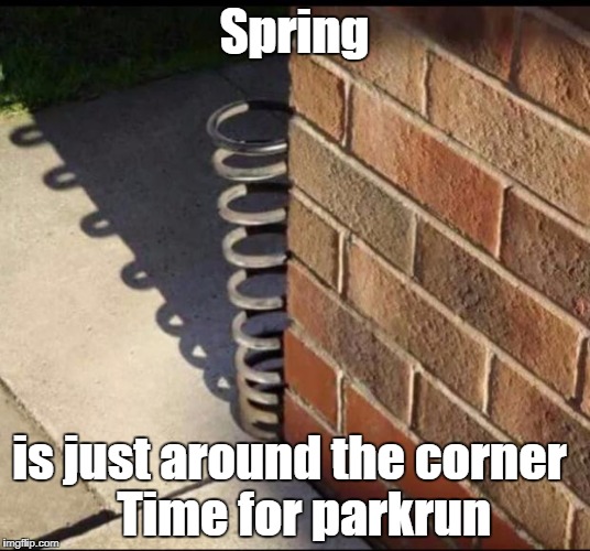 spring | Spring; is just around the corner
  Time for parkrun | image tagged in spring,parkrun | made w/ Imgflip meme maker