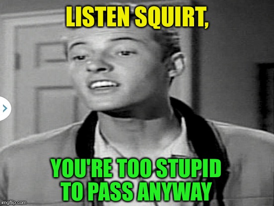 LISTEN SQUIRT, YOU'RE TOO STUPID TO PASS ANYWAY | made w/ Imgflip meme maker