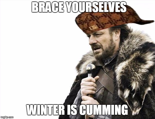 Brace Yourselves X is Coming Meme | BRACE YOURSELVES; WINTER IS CUMMING | image tagged in memes,brace yourselves x is coming,scumbag | made w/ Imgflip meme maker