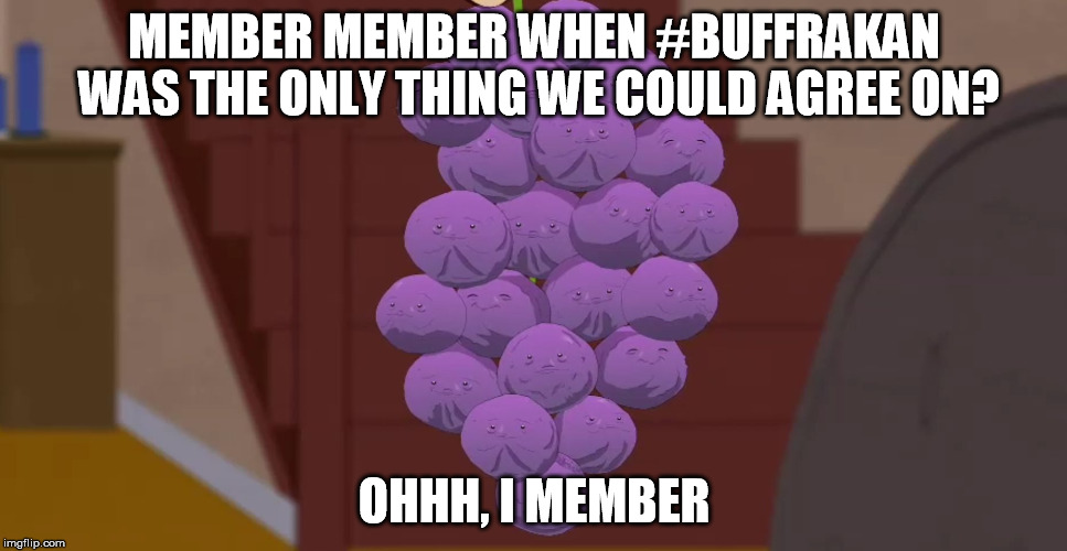 memberries | MEMBER MEMBER WHEN #BUFFRAKAN WAS THE ONLY THING WE COULD AGREE ON? OHHH, I MEMBER | image tagged in memberries | made w/ Imgflip meme maker