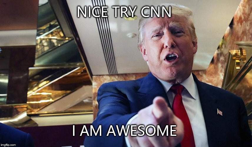 Trump I Want You | NICE TRY CNN I AM AWESOME | image tagged in trump burn | made w/ Imgflip meme maker