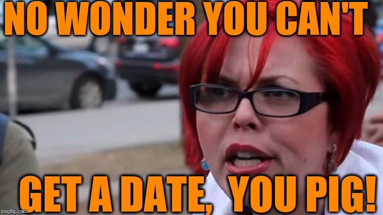  triggered | NO WONDER YOU CAN'T GET A DATE,  YOU PIG! | image tagged in triggered | made w/ Imgflip meme maker