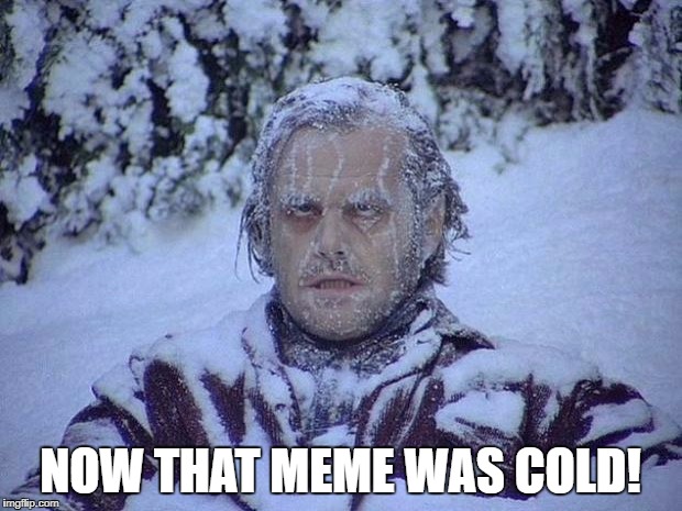 When you see a funny meme (version 2) | NOW THAT MEME WAS COLD! | image tagged in shining - jack torrance,insults,funny memes | made w/ Imgflip meme maker