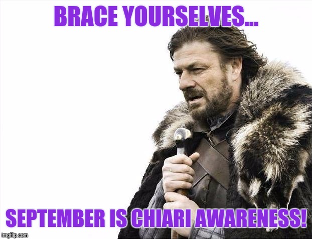 Chiari awareness | BRACE YOURSELVES... SEPTEMBER IS CHIARI AWARENESS! | image tagged in memes | made w/ Imgflip meme maker