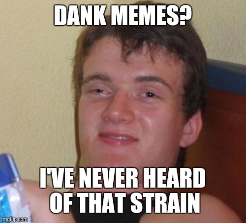 10 Guy | DANK MEMES? I'VE NEVER HEARD OF THAT STRAIN | image tagged in memes,10 guy | made w/ Imgflip meme maker