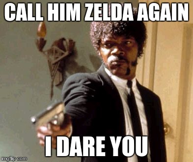 It's LINK you noobs! | CALL HIM ZELDA AGAIN; I DARE YOU | image tagged in memes,say that again i dare you | made w/ Imgflip meme maker