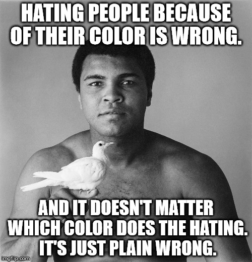Love not Hate | HATING PEOPLE BECAUSE OF THEIR COLOR IS WRONG. AND IT DOESN'T MATTER WHICH COLOR DOES THE HATING. IT'S JUST PLAIN WRONG. | image tagged in love is love | made w/ Imgflip meme maker