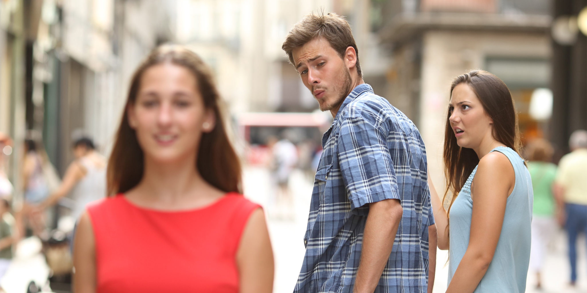High Quality Guy staring at girl Blank Meme Template