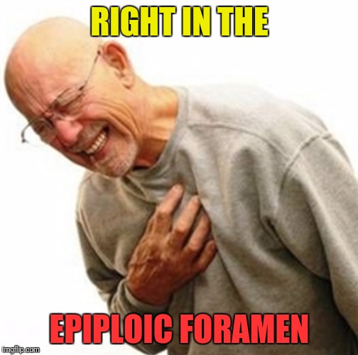 RIGHT IN THE EPIPLOIC FORAMEN | made w/ Imgflip meme maker