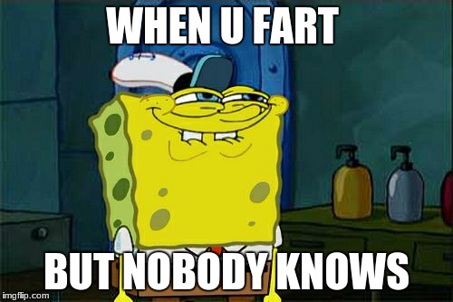 Don't You Squidward Meme | WHEN U FART; BUT NOBODY KNOWS | image tagged in memes,dont you squidward | made w/ Imgflip meme maker