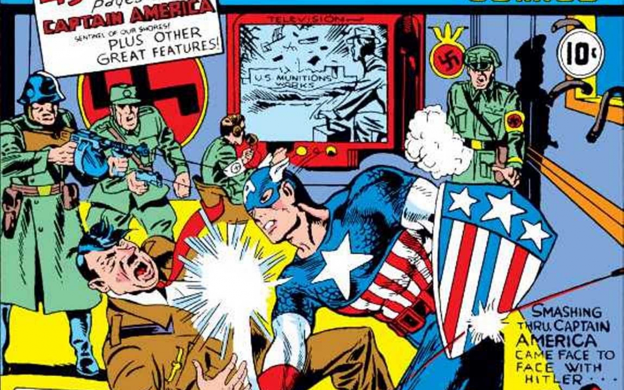 High Quality captain america punching hitler Blank Meme Template