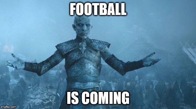 white walker leader | FOOTBALL; IS COMING | image tagged in white walker leader | made w/ Imgflip meme maker