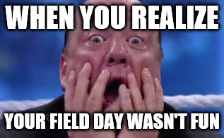 WHEN YOU REALIZE; YOUR FIELD DAY WASN'T FUN | image tagged in batman slapping robin | made w/ Imgflip meme maker