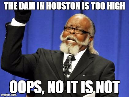 Too Damn High Meme | THE DAM IN HOUSTON IS TOO HIGH; OOPS, NO IT IS NOT | image tagged in memes,too damn high | made w/ Imgflip meme maker