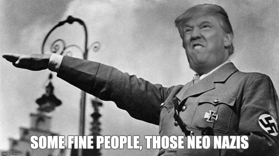 Donald Trump Hitler | SOME FINE PEOPLE, THOSE NEO NAZIS | image tagged in donald trump hitler | made w/ Imgflip meme maker