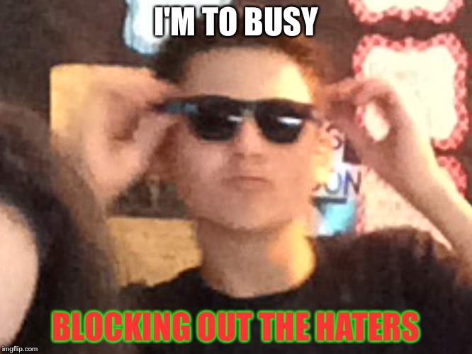 This boi right herr | I'M TO BUSY; BLOCKING OUT THE HATERS | image tagged in this boi right herr | made w/ Imgflip meme maker