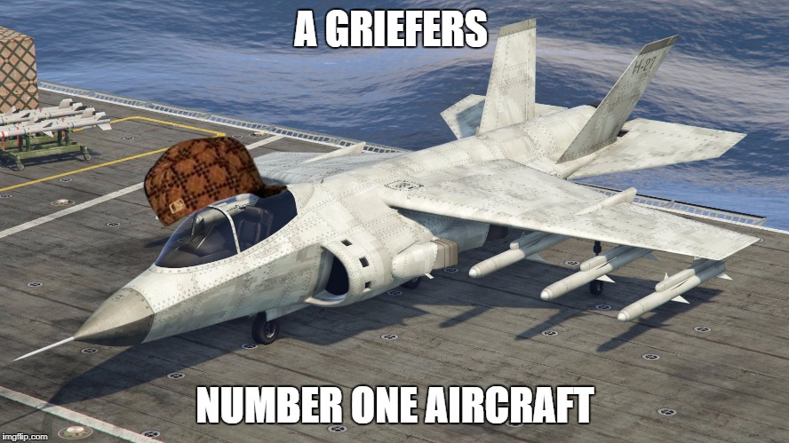 A GRIEFERS; NUMBER ONE AIRCRAFT | image tagged in griefing tool,scumbag | made w/ Imgflip meme maker