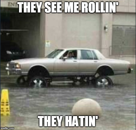 Rollin rollin rollin | THEY SEE ME ROLLIN'; THEY HATIN' | image tagged in flood | made w/ Imgflip meme maker