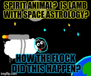 SPIRIT ANIMAL?  IS LAMB WITH SPACE ASTROLOGY? HOW THE FLOCK DID THIS HAPPEN? | made w/ Imgflip meme maker