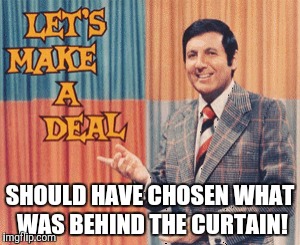 SHOULD HAVE CHOSEN WHAT WAS BEHIND THE CURTAIN! | made w/ Imgflip meme maker
