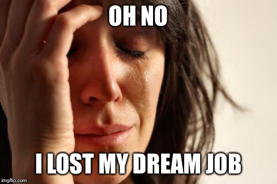 First World Problems Meme | OH NO I LOST MY DREAM JOB | image tagged in memes,first world problems | made w/ Imgflip meme maker