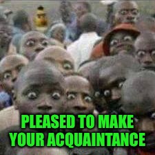 PLEASED TO MAKE YOUR ACQUAINTANCE | made w/ Imgflip meme maker