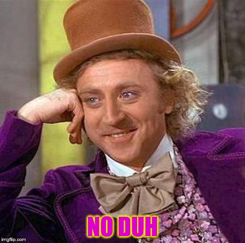 Creepy Condescending Wonka Meme | NO DUH | image tagged in memes,creepy condescending wonka | made w/ Imgflip meme maker