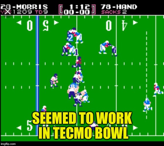 SEEMED TO WORK IN TECMO BOWL | made w/ Imgflip meme maker