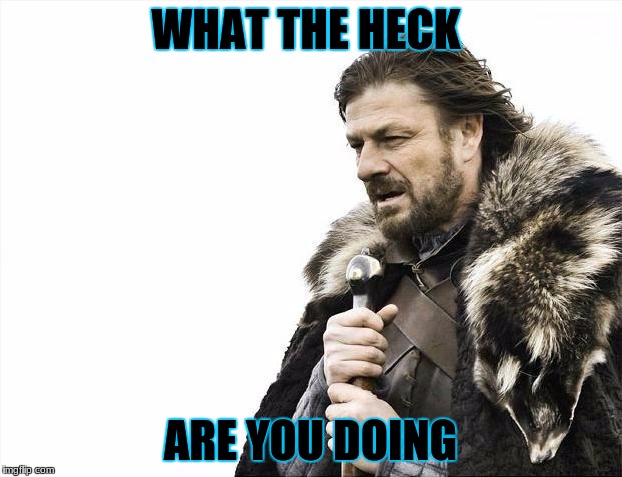 Brace Yourselves X is Coming Meme | WHAT THE HECK; ARE YOU DOING | image tagged in memes,brace yourselves x is coming | made w/ Imgflip meme maker