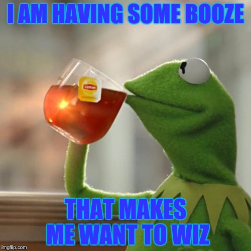 But That's None Of My Business | I AM HAVING SOME BOOZE; THAT MAKES ME WANT TO WIZ | image tagged in memes,but thats none of my business,kermit the frog | made w/ Imgflip meme maker
