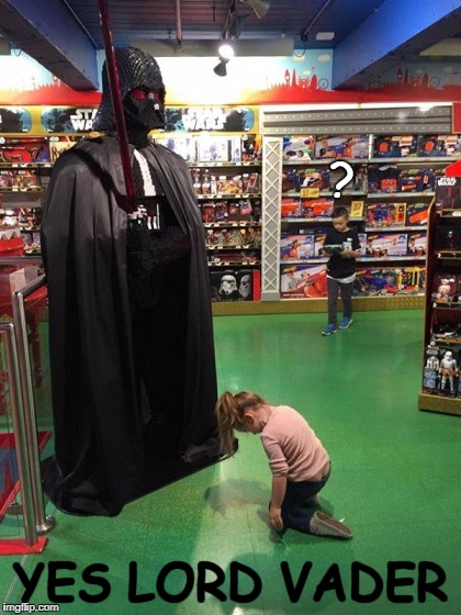 ? YES LORD VADER | image tagged in funny,darth vader,star wars,kids,toys | made w/ Imgflip meme maker