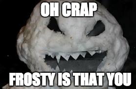 Doctor Who snowman | OH CRAP; FROSTY IS THAT YOU | image tagged in doctor who snowman | made w/ Imgflip meme maker
