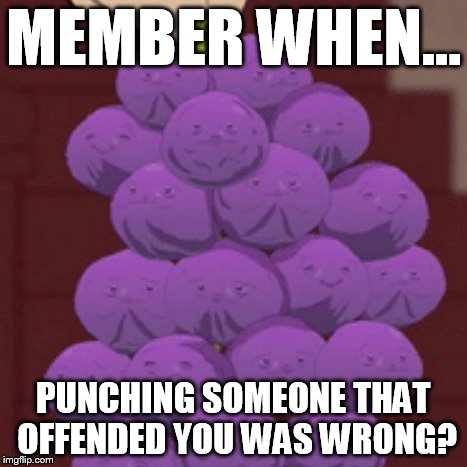 MEMBER WHEN... PUNCHING SOMEONE THAT OFFENDED YOU WAS WRONG? | made w/ Imgflip meme maker