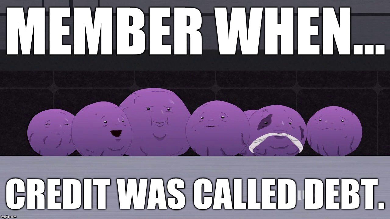 MEMBER WHEN... CREDIT WAS CALLED DEBT. | made w/ Imgflip meme maker
