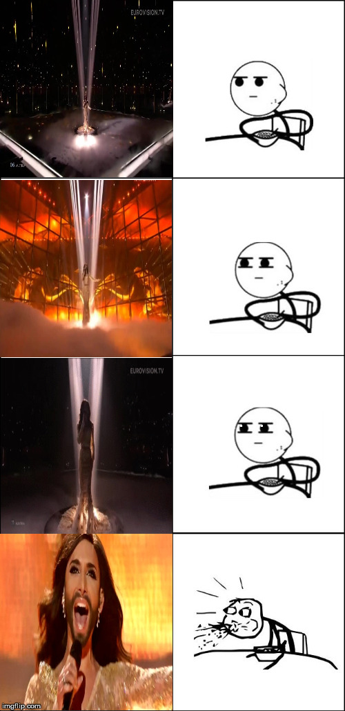 Conchita Wurst | image tagged in cereal guy | made w/ Imgflip meme maker